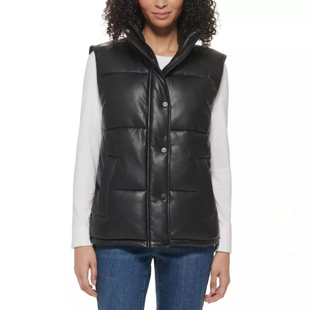 Marc New York Ladies' Faux Leather Puffer Vest‎